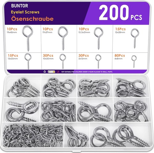 Eyelet screws 200pcs sizes - eyelet,