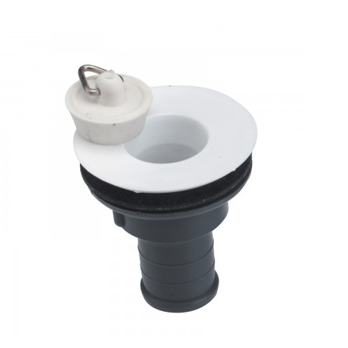 White sink waste outlet - white,