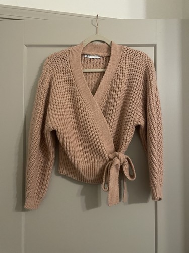 Zara dusty pink wrap cardigan - zara,