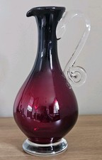 Vintage cranberry glass - glass, jug