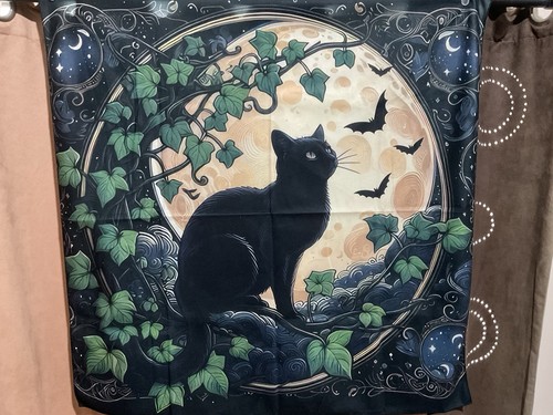 Black cat moon - black,