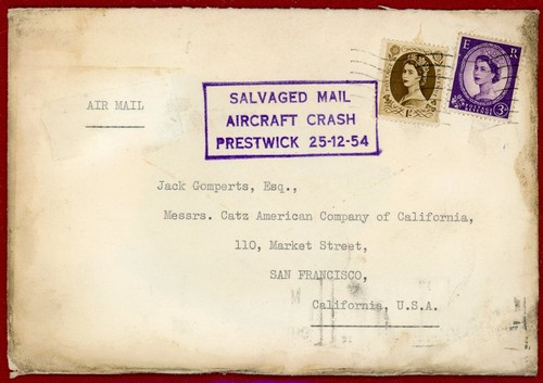 1954 salvaged mail - gb, 1954,