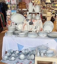 NORITAKE Dinnerware ~ Blue Hill 2482 FULL Dinner Service Set ~Huge Collection !