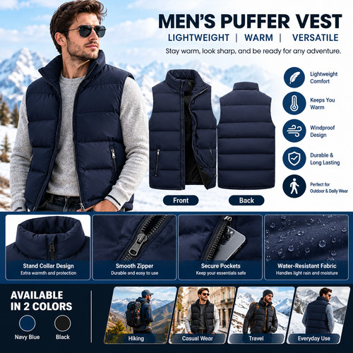 Men winter body warmer - men's, gilet