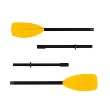 Plastic Ribbed French Oars Detachable Raft Lightweight  Yellow