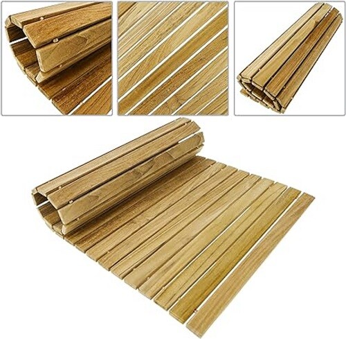 Bamboo wood bath mat - bamboo,