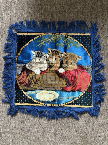 Vintage plush square cat - plush,