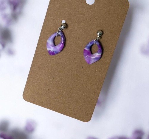 Handmade earrings purple - handmade,