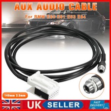 3.5mm 12PIN Female AUX Audio Input Adapter Music Cable Wire for BMW E60E61E63E64