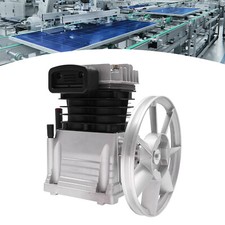 PAC Piston Air Compressor Pump Motor Head Twin Cylinder Oil Lubricated+ Silencer