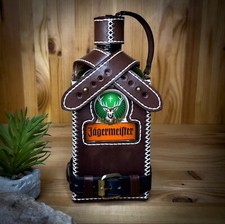 Leather jagermeister bottle - leather,
