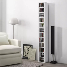 204 CD DVD Storage Tower 12 Cube Shelving Unit Tall Slim Sturdy Display Storage