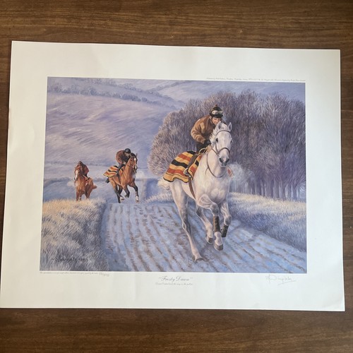 Horse racing print frosty dawn - racing,