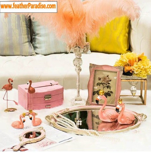 Peach ostrich feathers 12 - peach,