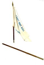 Antique Flag - Junior British Red Cross Parade on Original Wooden Flag Pole