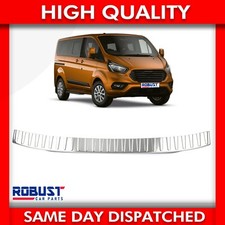 CHROME REAR BUMPER PROTECTOR SCRATCH GUARD S.STEEL FOR FORD TRANSIT CUSTOM 12+ON