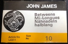 John James Hand Sewing Needles - 25 per Envelope - Tailors Betweens ALL SIZES