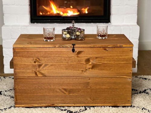 Chest coffee table wood - , solid