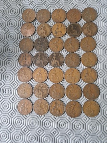 Old penny coins 1891 1949 - 35, 1891-1949