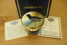 Boxed Ltd Ed Moorcroft Enamels "Moorhen" Box - Stephen Smith - 2 1/4"(5.5cms)