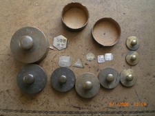 14 Vintage Metric Brass Weights 100, gms to  2 Mili gms
