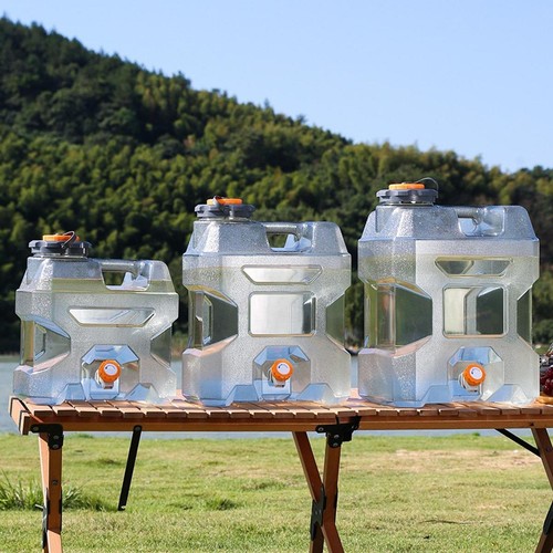 Water container with spigot - with,