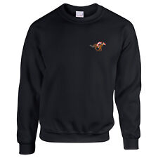 Horse Racing Embroidered Sweatshirt – Horse & Jockey Logo Personalised