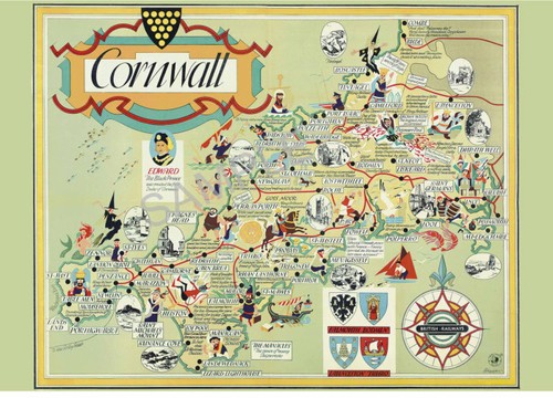 Vintage poster cornwall - vintage, old