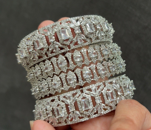 Silver tennis chain bracelet - silver,