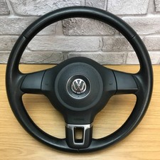Genuine VW Black Leather Steering Wheel With SRS. Fits Transporter T5, T5.1. 14A
