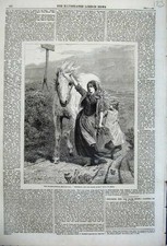 Old antique print - 1862, woman