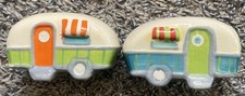 Vintage Style Trailer Salt & Pepper Shakers Canned Ham Camper RV Retro Ceramic