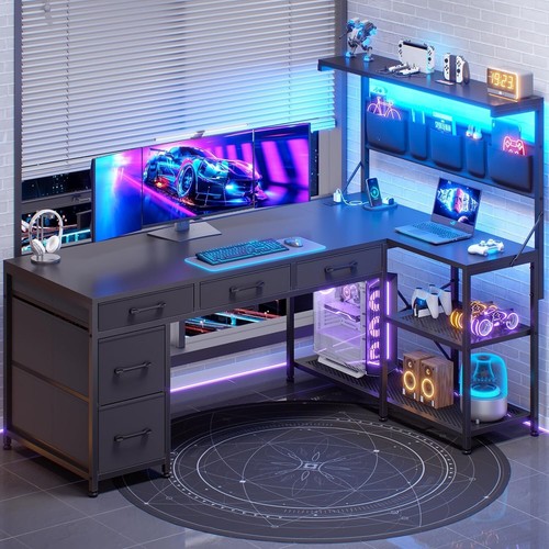 Corner computer desk - computer,