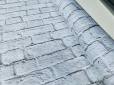 WHITE BRICK WALL Cotton Fabric