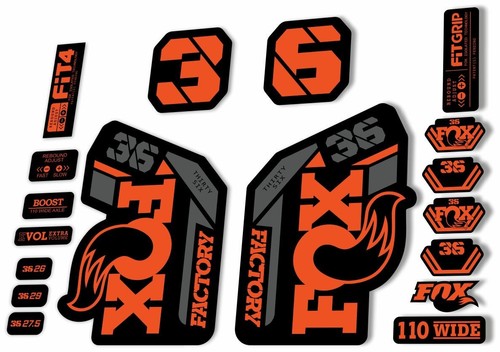Fox fork decal sticker set - 36,