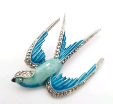 Enamel Marcasite Swallow