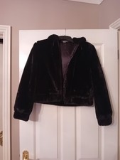 Girls Faux Fur Black Jacket