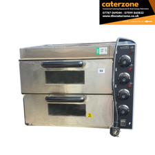 Stone Base Twin Deck Electric Pizza Oven Cooks 2x16inch Refurbished