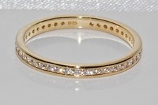 9ct Gold on Silver Simulated Diamond Full Eternity Ring sizes J to V