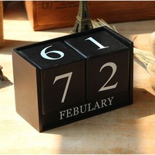 Building Block Calendar Wooden Perpetual Calendar Desktop Decor Cube Calendar UK