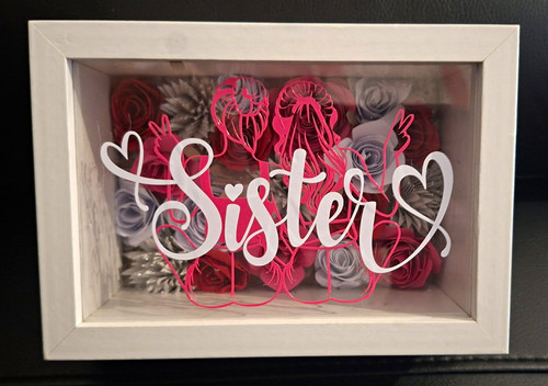 Sister floral shadow box frame - floral,