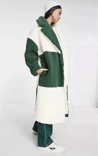 Topshop coloblock teddy coat - topshop,