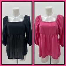 Ladies New Ex Dusk Smock Top With Tie To Back Size  8 10 12 14 16 18