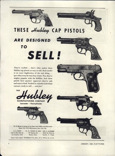 1948 paper hubley cap gun - hubley,