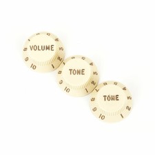 Fender Stratocaster Control Knobs Set of 3 Volume/Tone/Tone (Aged White)