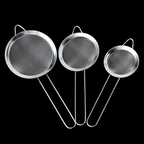 Stainless steel flour sieve - steel,