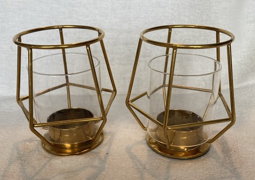 Pair ikea brass glass tea - ikea, &