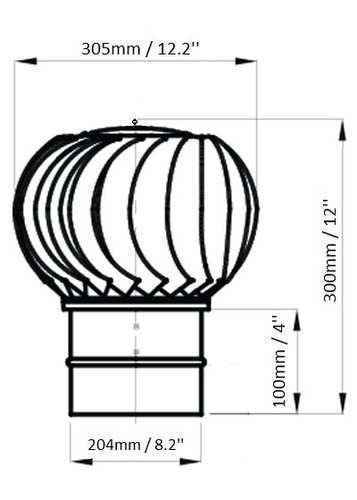 Chimney spinner cowl stainless - chimney,