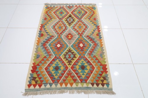 Kilim wool jute rug - wool,