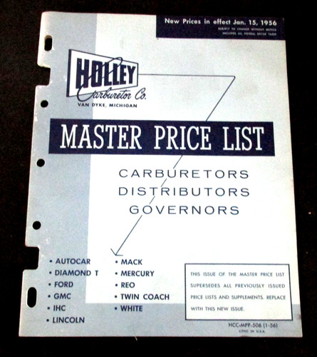 C1956 holley carburetor - holley,